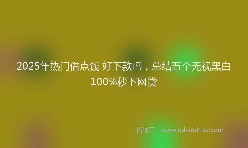 2025年热门借点钱 好下款吗，总结五个无视黑白100%秒下网贷
