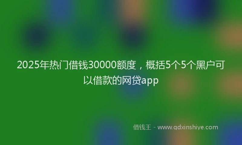 2025年热门借钱30000额度，概括5个5个黑户可以借款的网贷app