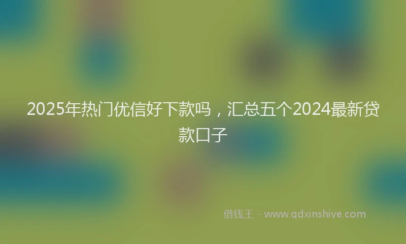 2025年热门优信好下款吗，汇总五个2024最新贷款口子