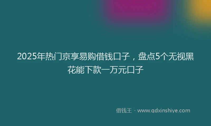 2025年热门京享易购借钱口子，盘点5个无视黑花能下款一万元口子