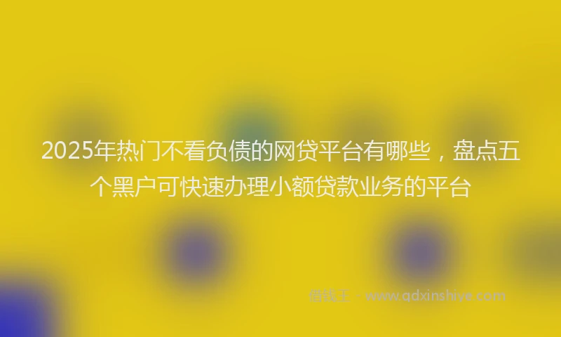 2025年热门不看负债的网贷平台有哪些，盘点五个黑户可快速办理小额贷款业务的平台