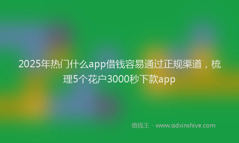 2025年热门什么app借钱容易通过正规渠道，梳理5个花户3000秒下款app