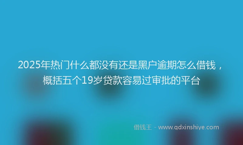 2025年热门什么都没有还是黑户逾期怎么借钱，概括五个19岁贷款容易过审批的平台
