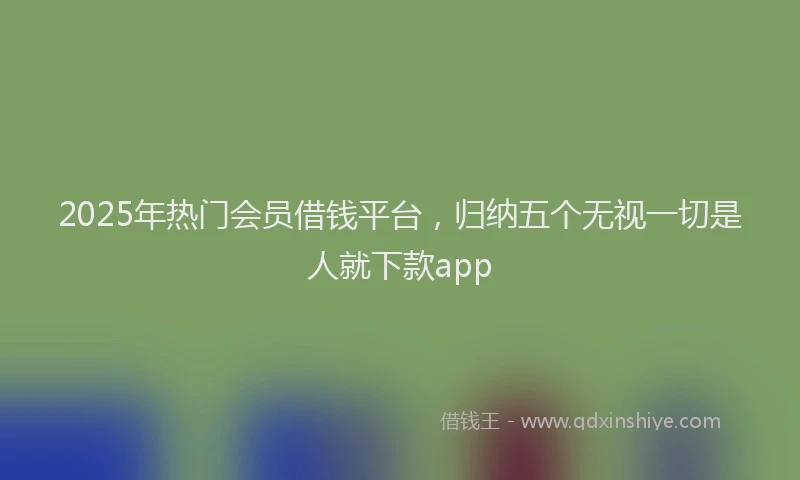 2025年热门会员借钱平台，归纳五个无视一切是人就下款app