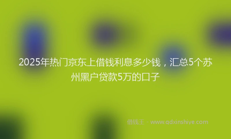 2025年热门京东上借钱利息多少钱，汇总5个苏州黑户贷款5万的口子