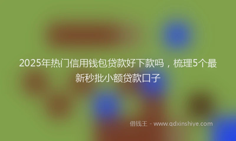 2025年热门信用钱包贷款好下款吗，梳理5个最新秒批小额贷款口子