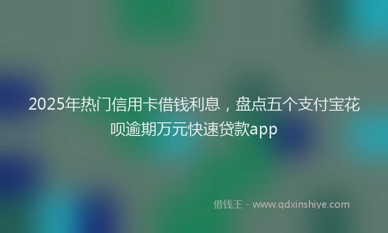 2025年热门信用卡借钱利息，盘点五个支付宝花呗逾期万元快速贷款app