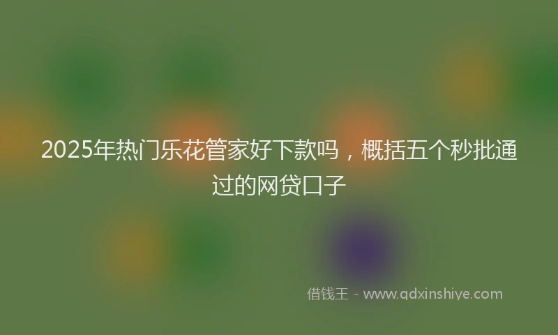 2025年热门乐花管家好下款吗，概括五个秒批通过的网贷口子