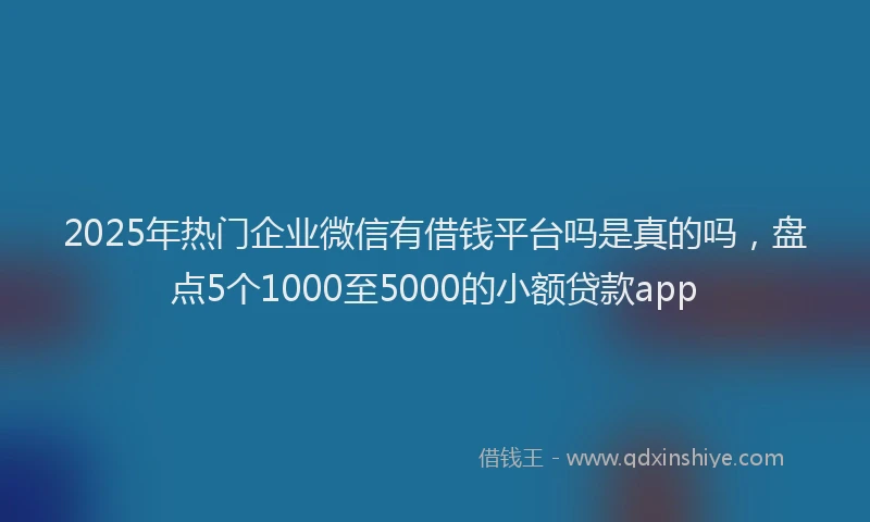 2025年热门企业微信有借钱平台吗是真的吗，盘点5个1000至5000的小额贷款app