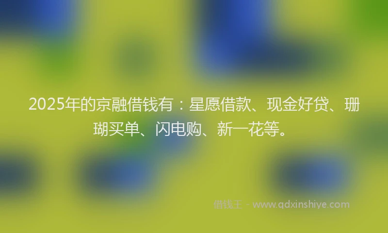 2025年的京融借钱有：星愿借款、现金好贷、珊瑚买单、闪电购、新一花等。