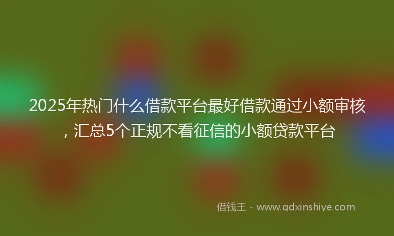 2025年热门什么借款平台最好借款通过小额审核，汇总5个正规不看征信的小额贷款平台