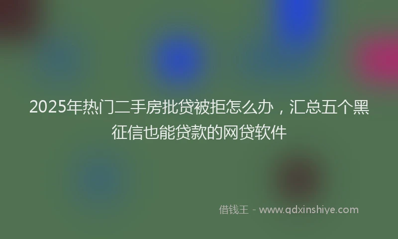 2025年热门二手房批贷被拒怎么办，汇总五个黑征信也能贷款的网贷软件
