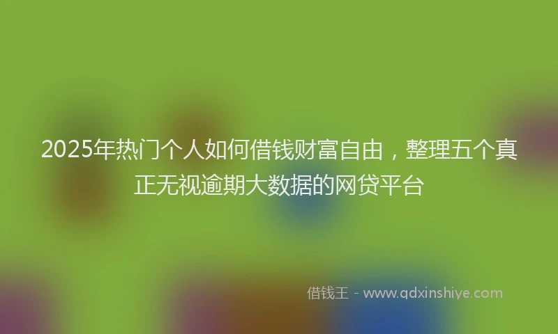 2025年热门个人如何借钱财富自由，整理五个真正无视逾期大数据的网贷平台