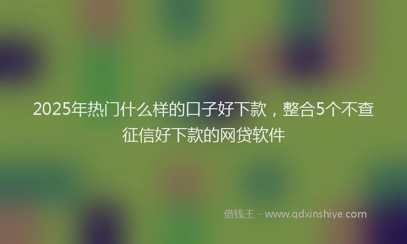 2025年热门什么样的口子好下款，整合5个不查征信好下款的网贷软件