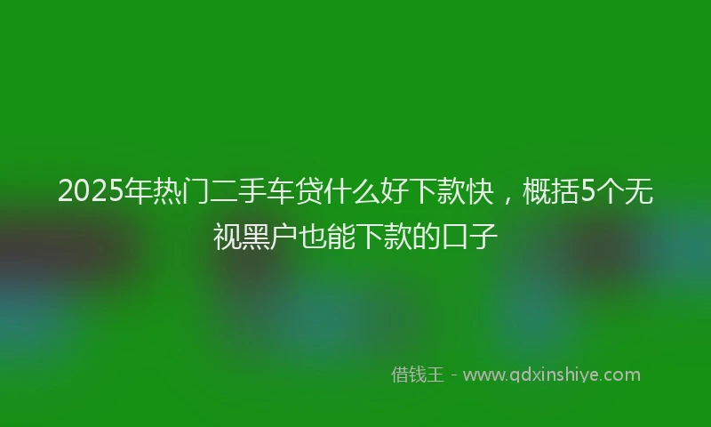 2025年热门二手车贷什么好下款快，概括5个无视黑户也能下款的口子