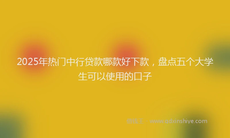 2025年热门中行贷款哪款好下款，盘点五个大学生可以使用的口子