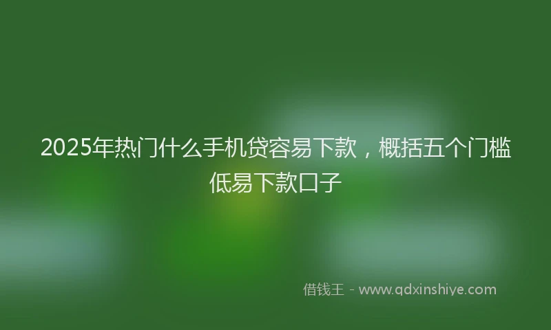 2025年热门什么手机贷容易下款，概括五个门槛低易下款口子