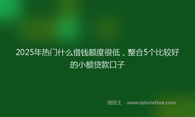 2025年热门什么借钱额度很低，整合5个比较好的小额贷款口子