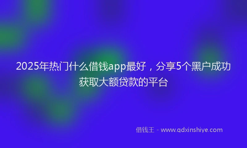 2025年热门什么借钱app最好，分享5个黑户成功获取大额贷款的平台