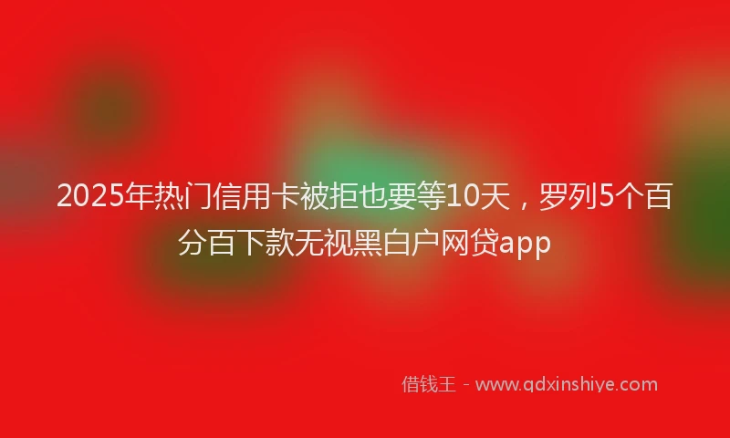2025年热门信用卡被拒也要等10天，罗列5个百分百下款无视黑白户网贷app