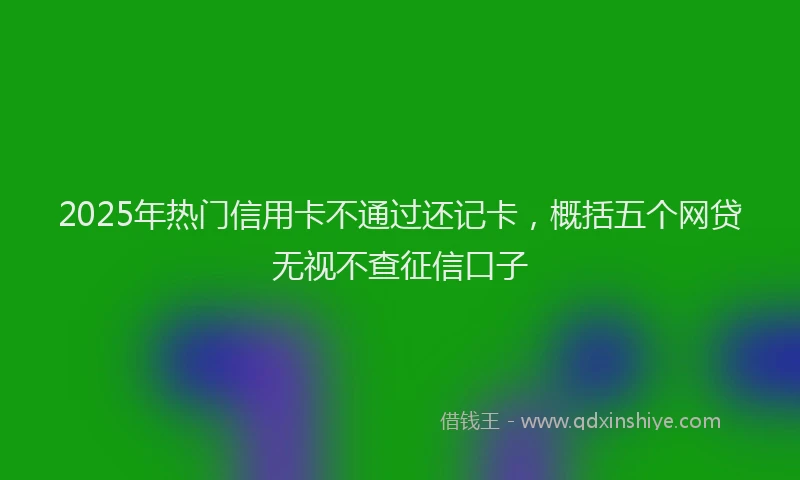 2025年热门信用卡不通过还记卡，概括五个网贷无视不查征信口子
