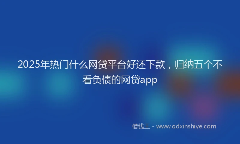 2025年热门什么网贷平台好还下款，归纳五个不看负债的网贷app