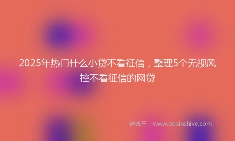 2025年热门什么小贷不看征信，整理5个无视风控不看征信的网贷