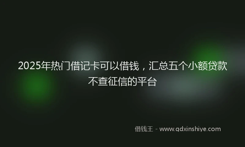 2025年热门借记卡可以借钱，汇总五个小额贷款不查征信的平台