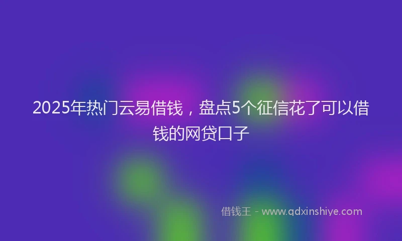 2025年热门云易借钱，盘点5个征信花了可以借钱的网贷口子