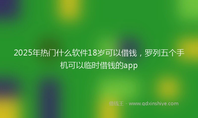 2025年热门什么软件18岁可以借钱，罗列五个手机可以临时借钱的app