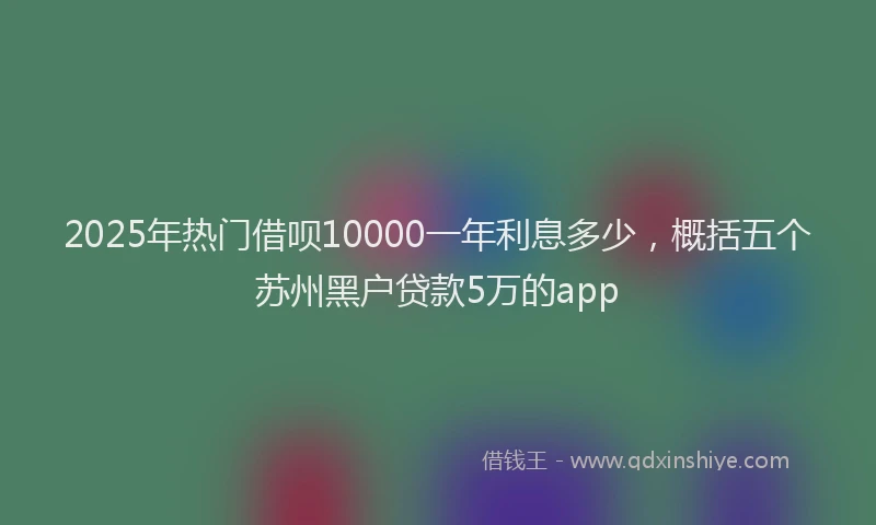 2025年热门借呗10000一年利息多少，概括五个苏州黑户贷款5万的app