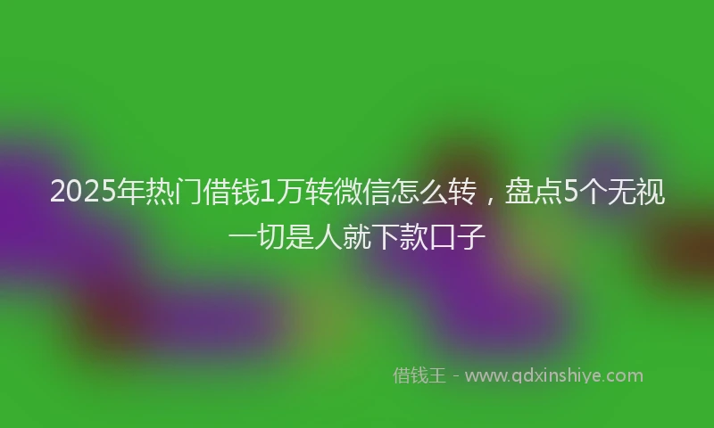 2025年热门借钱1万转微信怎么转，盘点5个无视一切是人就下款口子