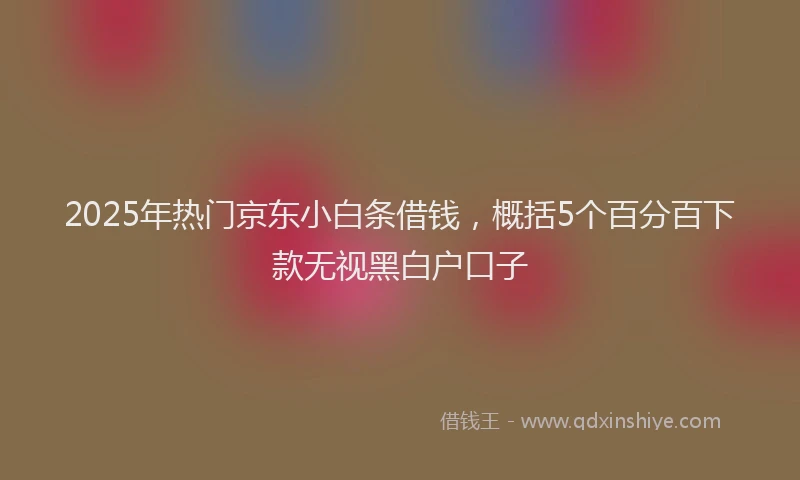 2025年热门京东小白条借钱，概括5个百分百下款无视黑白户口子