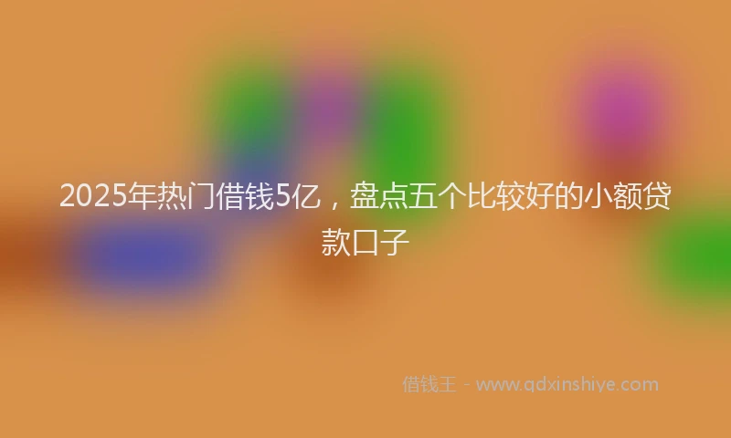 2025年热门借钱5亿，盘点五个比较好的小额贷款口子