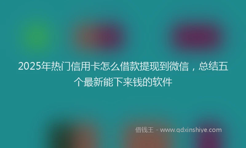 2025年热门信用卡怎么借款提现到微信，总结五个最新能下来钱的软件