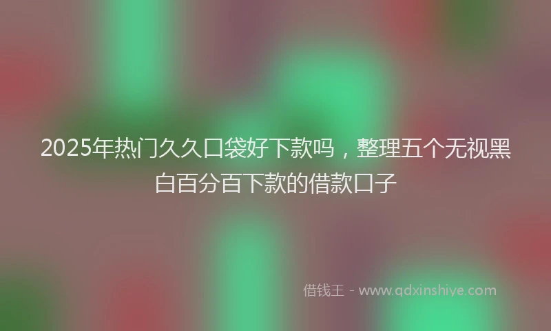 2025年热门久久口袋好下款吗，整理五个无视黑白百分百下款的借款口子