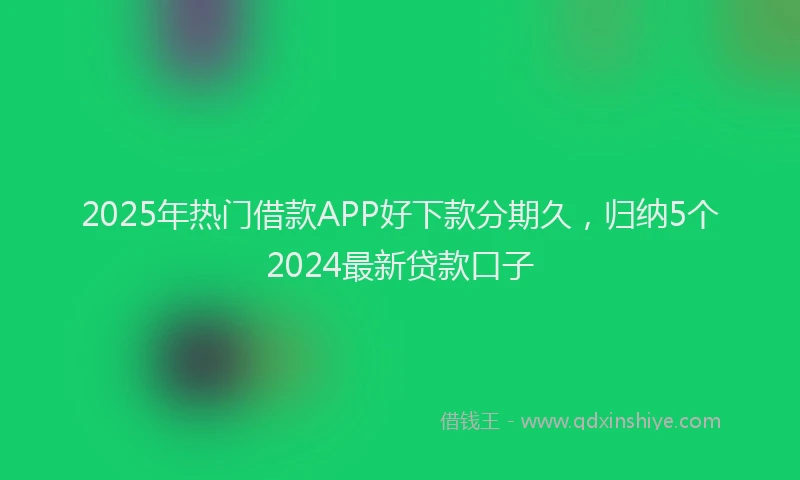 2025年热门借款APP好下款分期久，归纳5个2024最新贷款口子