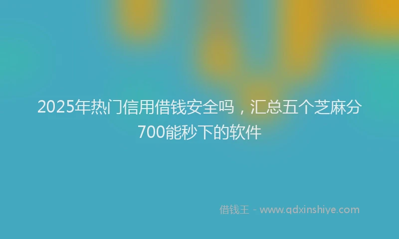 2025年热门信用借钱安全吗，汇总五个芝麻分700能秒下的软件