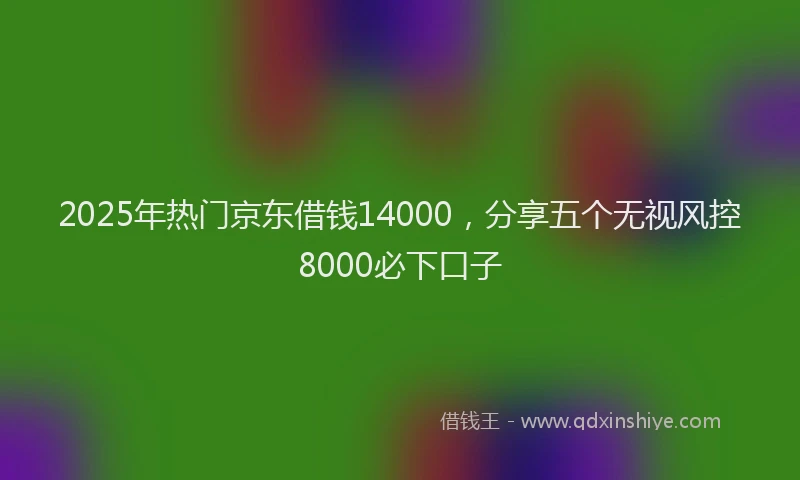 2025年热门京东借钱14000，分享五个无视风控8000必下口子
