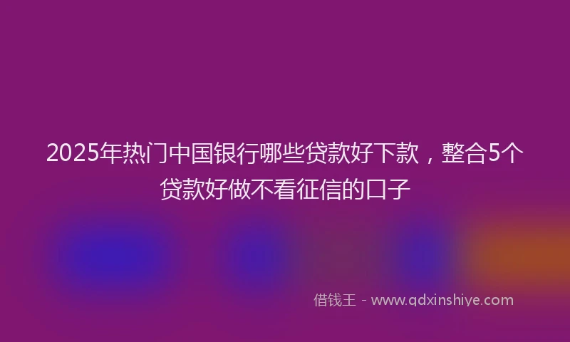 2025年热门中国银行哪些贷款好下款，整合5个贷款好做不看征信的口子