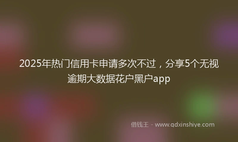 2025年热门信用卡申请多次不过，分享5个无视逾期大数据花户黑户app
