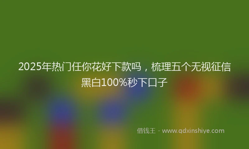 2025年热门任你花好下款吗，梳理五个无视征信黑白100%秒下口子