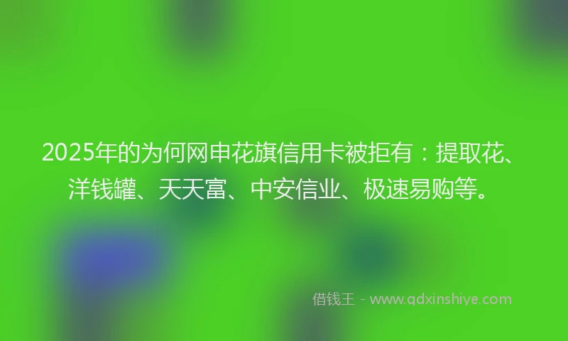 2025年的为何网申花旗信用卡被拒有：提取花、洋钱罐、天天富、中安信业、极速易购等。