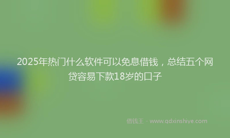 2025年热门什么软件可以免息借钱，总结五个网贷容易下款18岁的口子