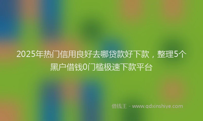 2025年热门信用良好去哪贷款好下款，整理5个黑户借钱0门槛极速下款平台