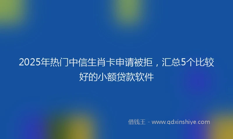 2025年热门中信生肖卡申请被拒，汇总5个比较好的小额贷款软件