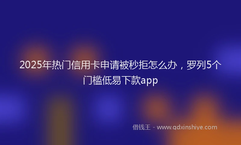 2025年热门信用卡申请被秒拒怎么办，罗列5个门槛低易下款app
