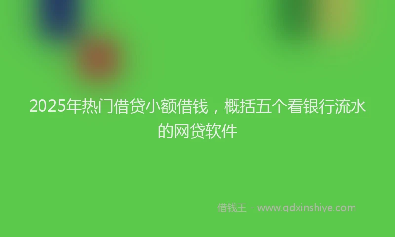 2025年热门借贷小额借钱，概括五个看银行流水的网贷软件