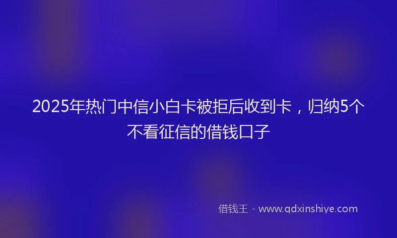 2025年热门中信小白卡被拒后收到卡，归纳5个不看征信的借钱口子