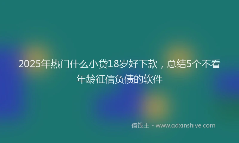 2025年热门什么小贷18岁好下款，总结5个不看年龄征信负债的软件